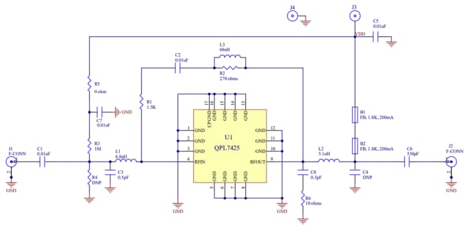 Schaltplan - Qorvo QPL7425EVB Evaluierungsboards
